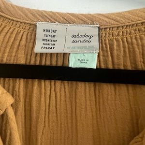 Anthropologie Goldenrod Tiered Swing Dress- Perfect for Fall!